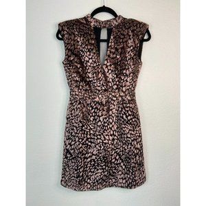 Walter Baker women's 0 Rosalie fitted mini dress‎ leopard blush velvet dress